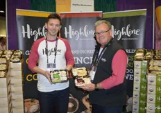 Dale Milison and John Sheehan with Highline Mushrooms show mushroom sauté kits that will be launching soon.